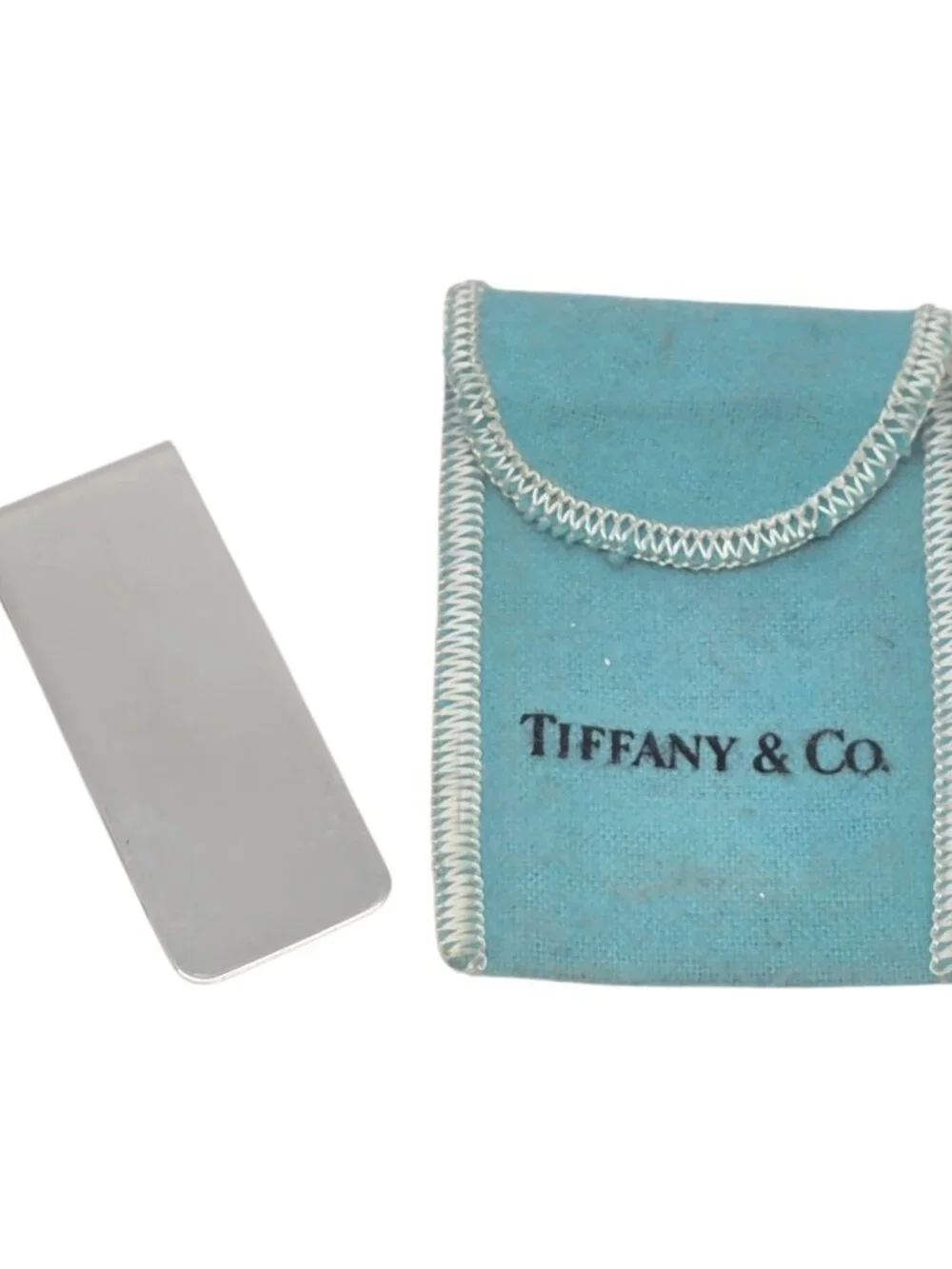 Vintage Tiffany & Co Sterling Silver Polished Money Clip with Pouch #24943